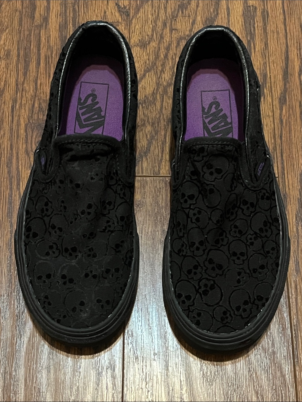 Vans Black Skull Slip-On Sneakers - Picture 15 of 16